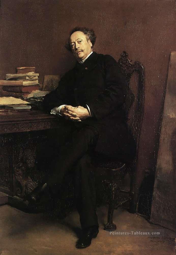 Portrait d’Alexandre Dumas Jr 1877 classiciste Jean Louis Ernest Meissonier Peintures à l'huile